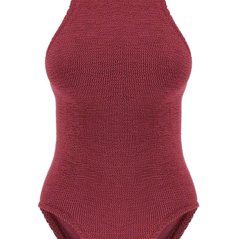 Hunza G METALLIC GRAPE (Purple) Polly Swim Halter One Piece O/S
